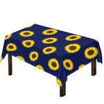 Navy Sunflower Pattern Print Tablecloth