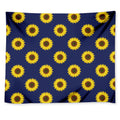 Navy Sunflower Pattern Print Tapestry
