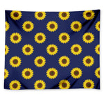 Navy Sunflower Pattern Print Tapestry