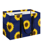 Navy Sunflower Pattern Print Utility Tote Bag