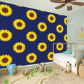 Navy Sunflower Pattern Print Wall Sticker
