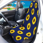 Navy Sunflower Pattern Print Waterproof Car Seat Cover