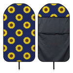 Navy Sunflower Pattern Print Waterproof Car Seat Cover