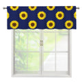 Navy Sunflower Pattern Print Window Valance