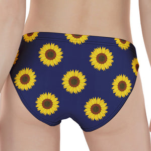 Navy Sunflower Pattern Print Women's Panties