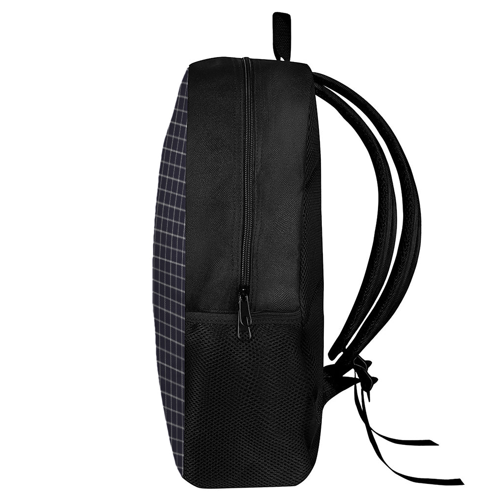 Navy Tattersall Pattern Print 17 Inch Backpack