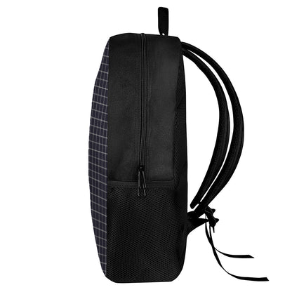 Navy Tattersall Pattern Print 17 Inch Backpack