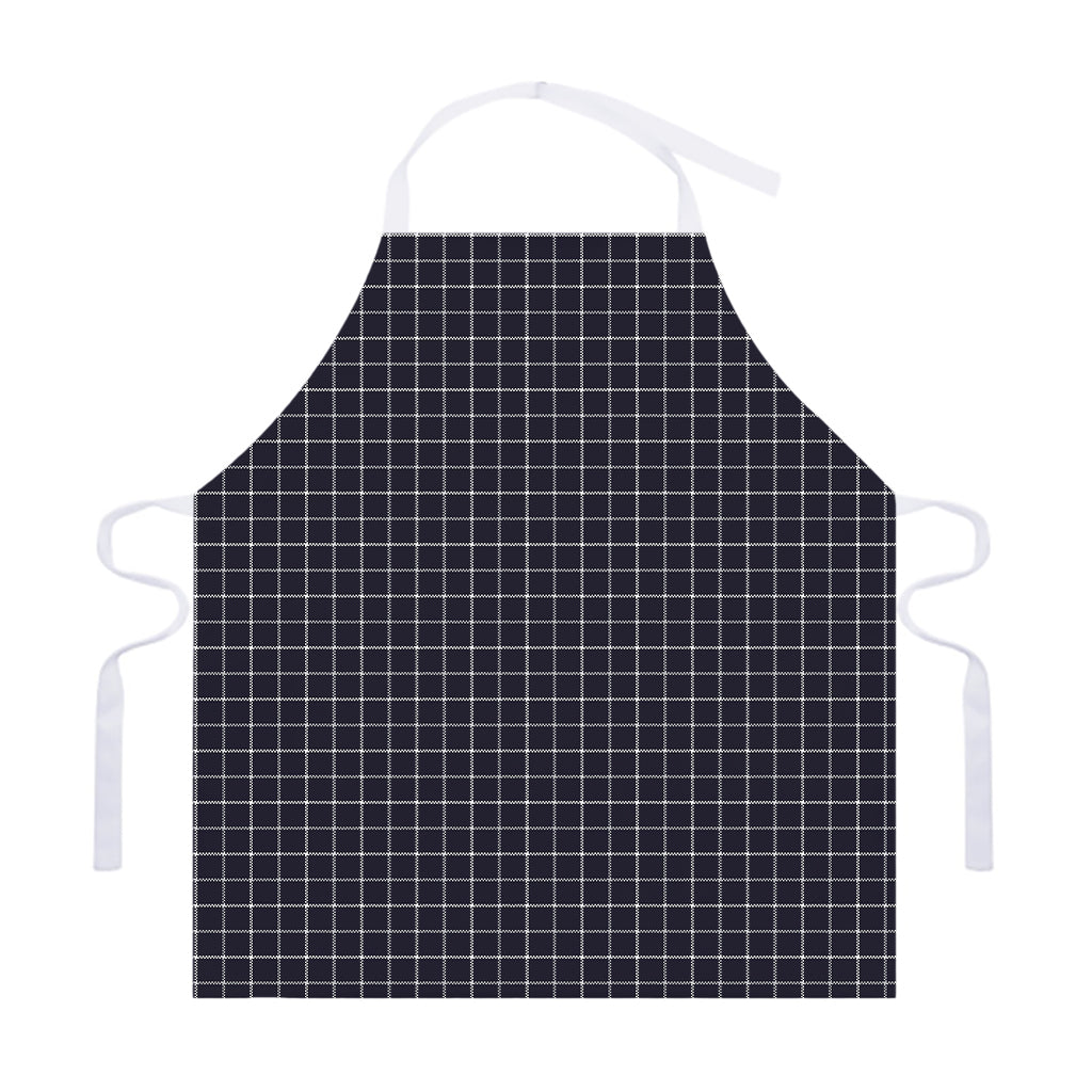 Navy Tattersall Pattern Print Adjustable Apron