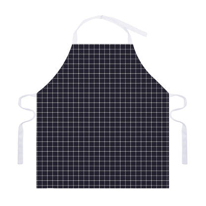 Navy Tattersall Pattern Print Adjustable Apron