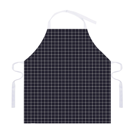 Navy Tattersall Pattern Print Adjustable Apron
