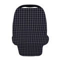 Navy Tattersall Pattern Print Baby Seat Cover