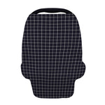 Navy Tattersall Pattern Print Baby Seat Cover