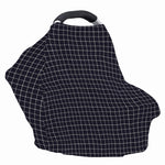 Navy Tattersall Pattern Print Baby Seat Cover