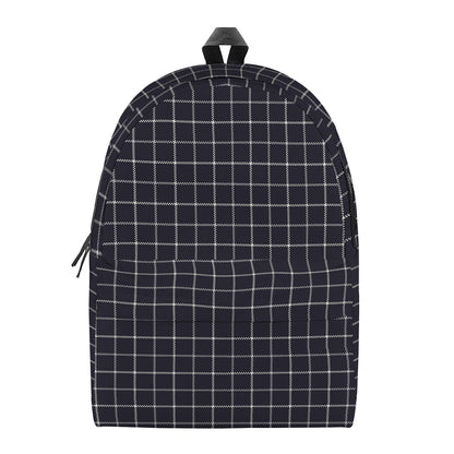Navy Tattersall Pattern Print Backpack
