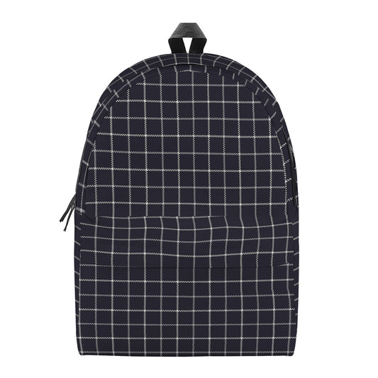 Navy Tattersall Pattern Print Backpack