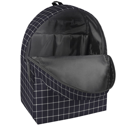 Navy Tattersall Pattern Print Backpack