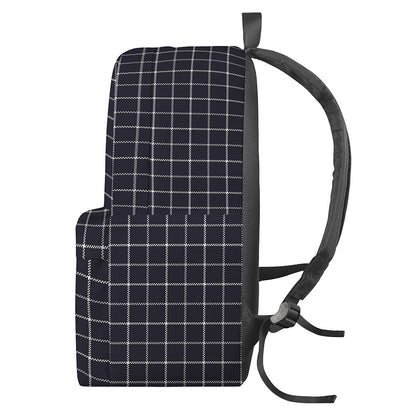 Navy Tattersall Pattern Print Backpack