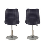 Navy Tattersall Pattern Print Bar Stool Covers