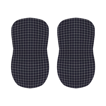 Navy Tattersall Pattern Print Bar Stool Covers
