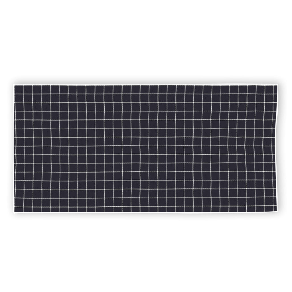 Navy Tattersall Pattern Print Beach Towel