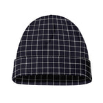 Navy Tattersall Pattern Print Beanie