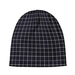 Navy Tattersall Pattern Print Beanie