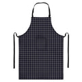 Navy Tattersall Pattern Print Bib Apron With Pocket