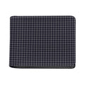 Navy Tattersall Pattern Print Bifold Wallet