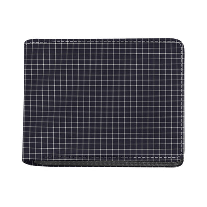 Navy Tattersall Pattern Print Bifold Wallet