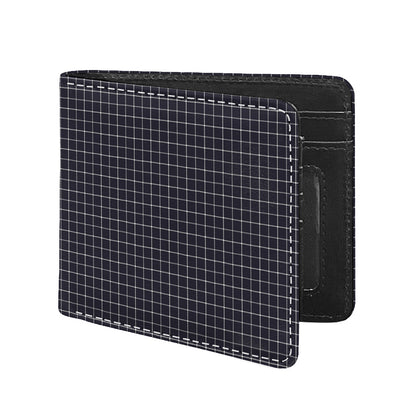 Navy Tattersall Pattern Print Bifold Wallet