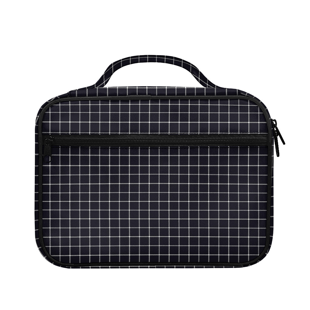 Navy Tattersall Pattern Print Briefcase Bible Bag
