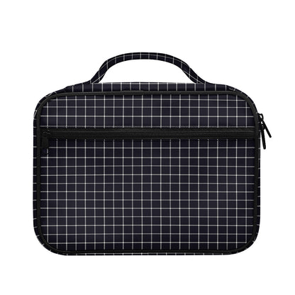 Navy Tattersall Pattern Print Briefcase Bible Bag