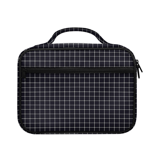 Navy Tattersall Pattern Print Briefcase Bible Bag