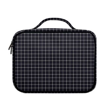 Navy Tattersall Pattern Print Briefcase Bible Bag