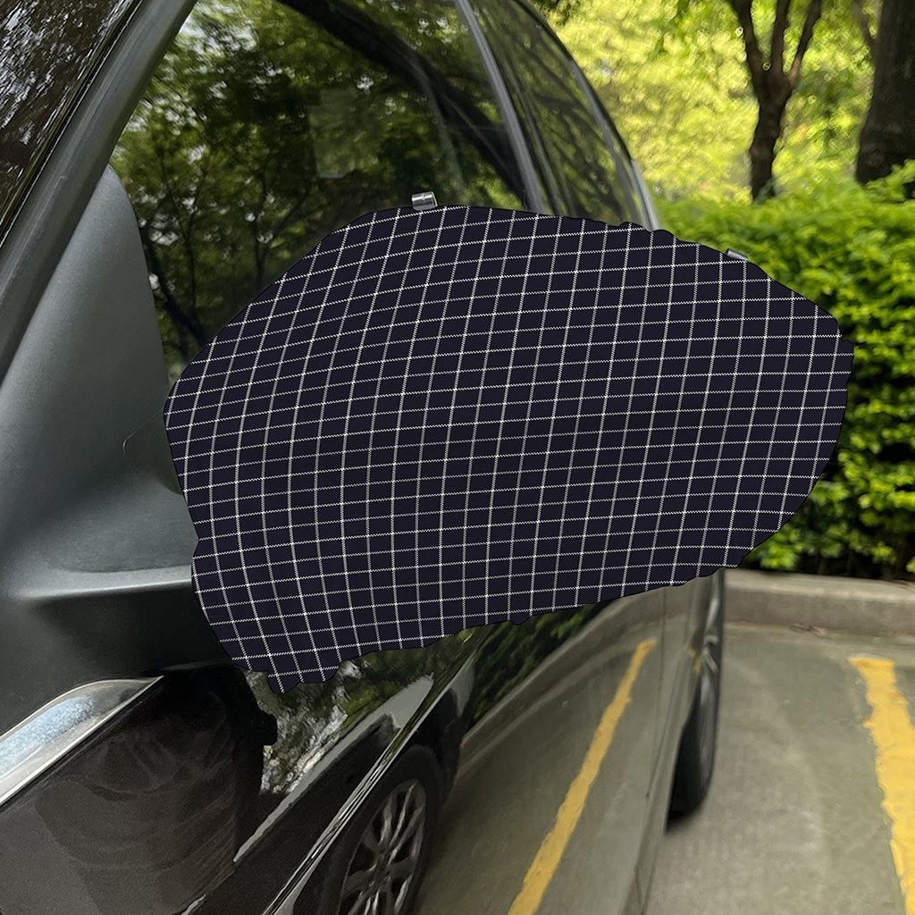Navy Tattersall Pattern Print Car Side Mirror Covers
