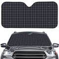 Navy Tattersall Pattern Print Car Windshield Sun Shade
