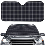 Navy Tattersall Pattern Print Car Windshield Sun Shade