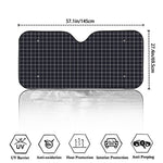 Navy Tattersall Pattern Print Car Windshield Sun Shade