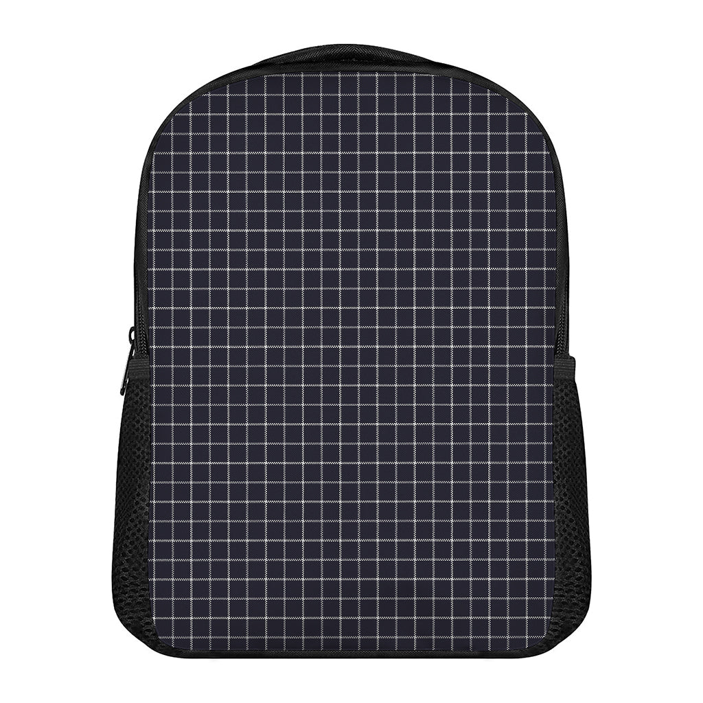 Navy Tattersall Pattern Print Casual Backpack