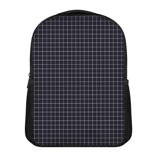 Navy Tattersall Pattern Print Casual Backpack