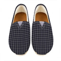 Navy Tattersall Pattern Print Casual Shoes