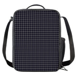 Navy Tattersall Pattern Print Crossbody Lunch Bag