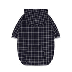 Navy Tattersall Pattern Print Dog Zip Up Hoodie