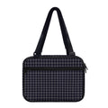 Navy Tattersall Pattern Print Double Strap Bible Bag