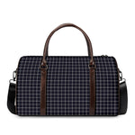 Navy Tattersall Pattern Print Duffle Bag