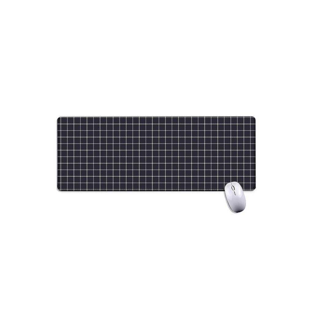 Navy Tattersall Pattern Print Extended Mouse Pad