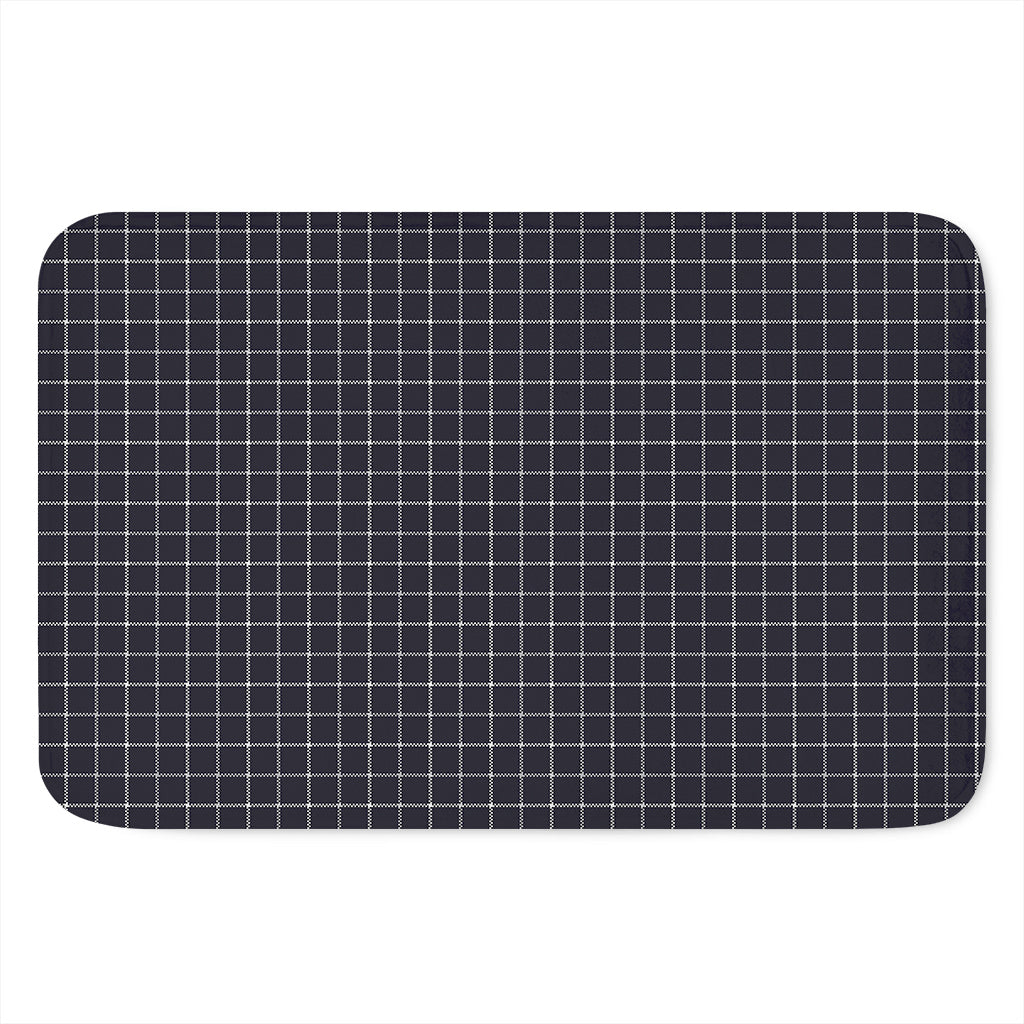 Navy Tattersall Pattern Print Indoor Door Mat