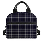 Navy Tattersall Pattern Print Insulated Lunch Bag