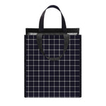Navy Tattersall Pattern Print Insulated Lunch Tote