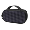 Navy Tattersall Pattern Print Portable Cooler Travel Case
